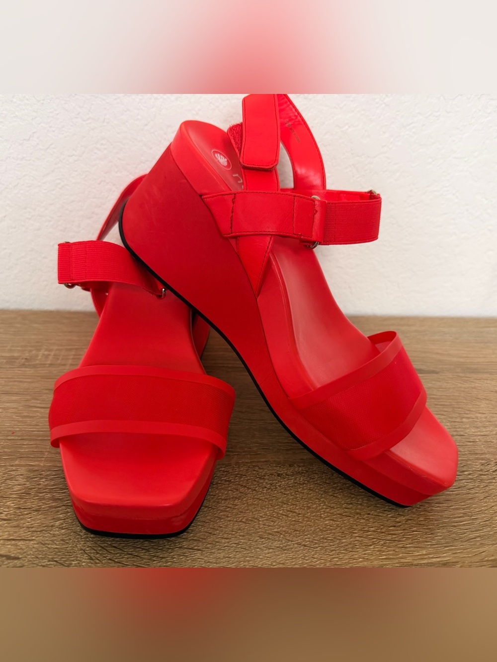 ROAM Red Platform Wedge Sandals